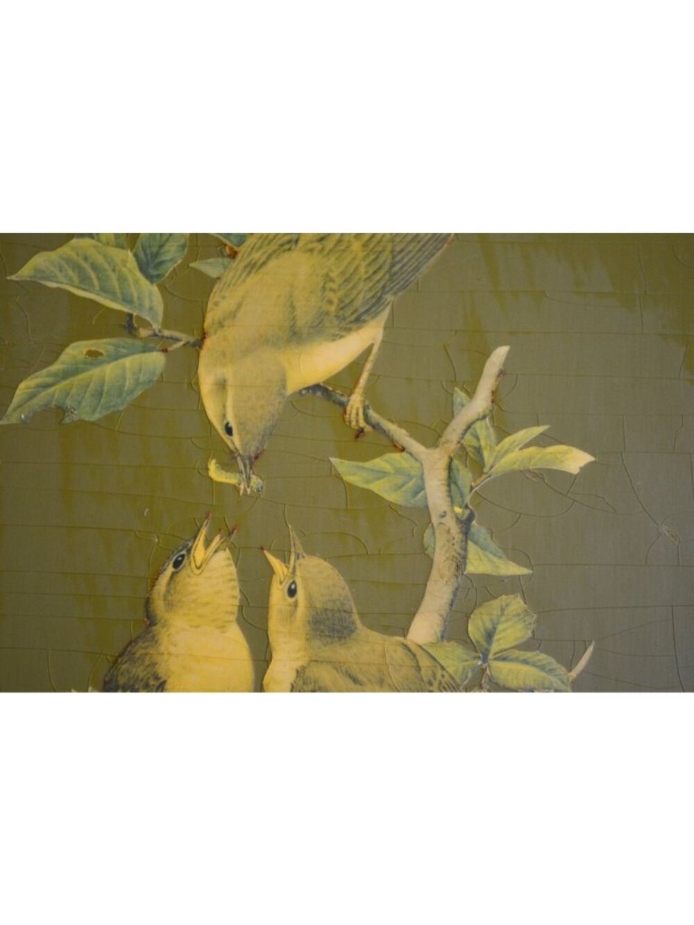 Vintage Birds Decoupage on Oval Wood Wall Art Decor MCM - Picture 4 of 5